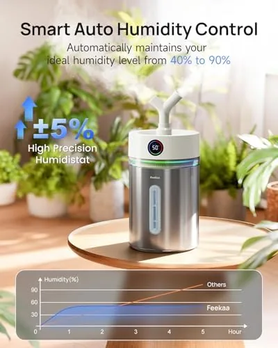 The Feekaa Stainless Steel Humidifier, 4L/1Gal Cool Mist Humidifiers for Bedroom in real use