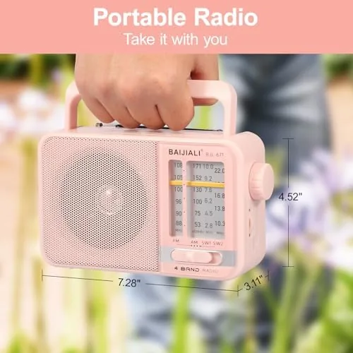 Close look at the BAIJIALI Portable AM/FM Transistor Radio with Loud Speaker | Battery build quality