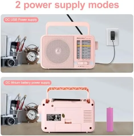 The BAIJIALI Portable AM/FM Transistor Radio with Loud Speaker | Battery in real use