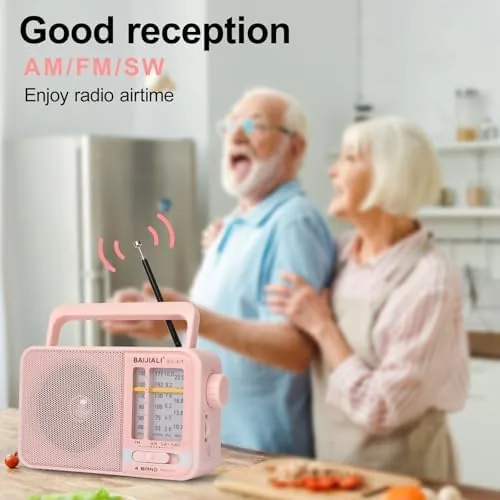The BAIJIALI Portable AM/FM Transistor Radio with Loud Speaker | Battery compared in context