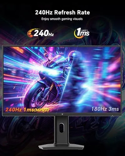 Detail shot of the KTC 27 Inch 240Hz Gaming Monitor, 1080P Computer Monitor Fast features