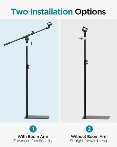 The InnoGear Mic Stand Floor Microphone Stand with Boom Arm for compared in context