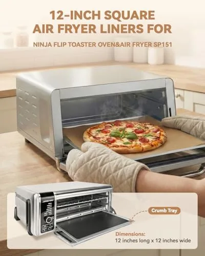 Close look at the 140PCS Air Fryer Liners for Ninja Flip Toaster Oven & build quality
