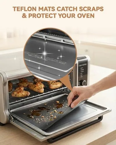 Another view of the 140PCS Air Fryer Liners for Ninja Flip Toaster Oven &