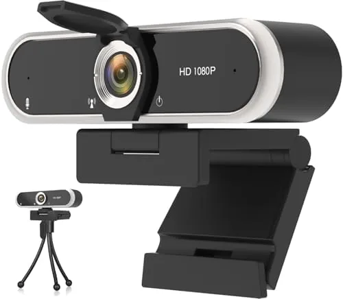 Overview of the Webcam 1080P with Microphone & Privacy Cover for PC/Laptop, USB