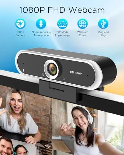 Close look at the Webcam 1080P with Microphone & Privacy Cover for PC/Laptop, USB build quality
