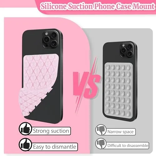 The 8 Pack Silicone Suction Cup Phone Case Mount Double Sided in real use