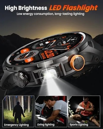 The Military Smartwatch for Men 1000mAh Fitness Tracker Rugged Men Watch in real use