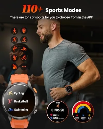 Another view of the Military Smartwatch for Men 1000mAh Fitness Tracker Rugged Men Watch