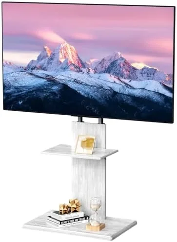 Overview of the Afaloona Floor TV Stand for 32-70" TVs, Height Adjustable, Media