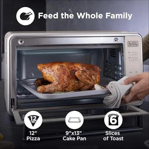 A full 12-inch pizza cooking on the ceramic tray inside the Crisp N Bake Pro oven