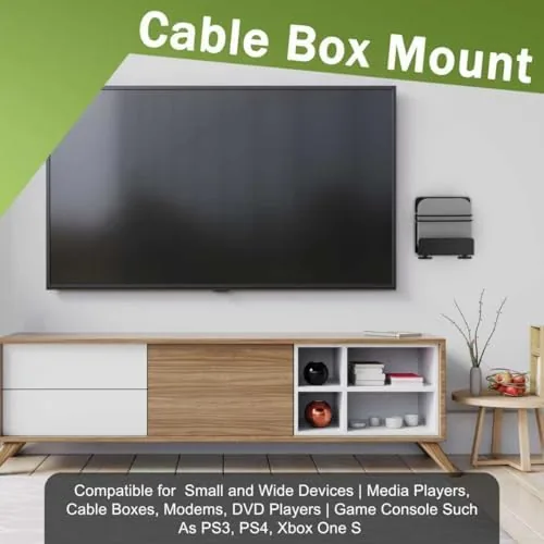 Another view of the 1 Pack Cable Box Mount and Modem Mount | Adjustable