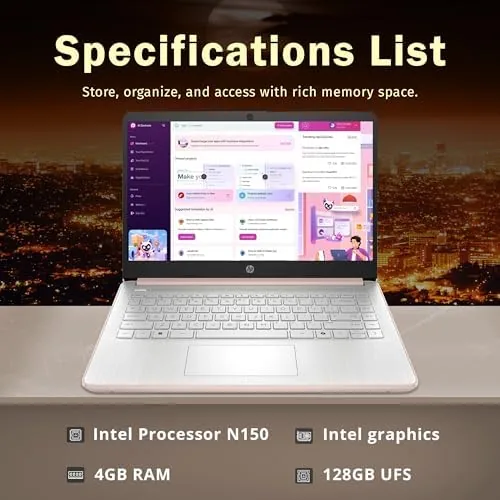 Close look at the HP Stream 14" HD Laptop, Intel Processor N150, 4GB RAM build quality