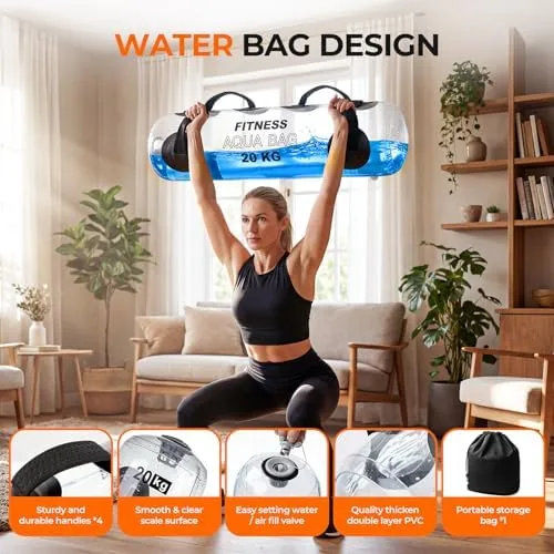 The Water Weights Aqua Bag, 44 lbs - Adjustable Portable Water in real use