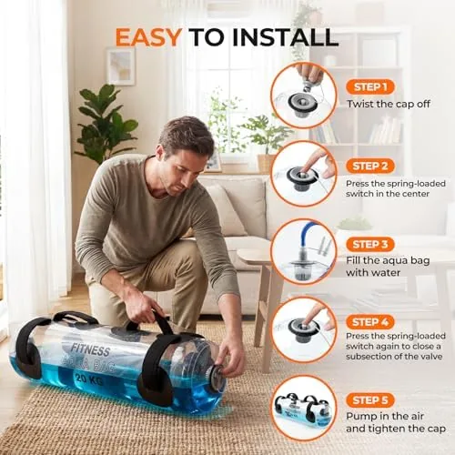 Another view of the Water Weights Aqua Bag, 44 lbs - Adjustable Portable Water