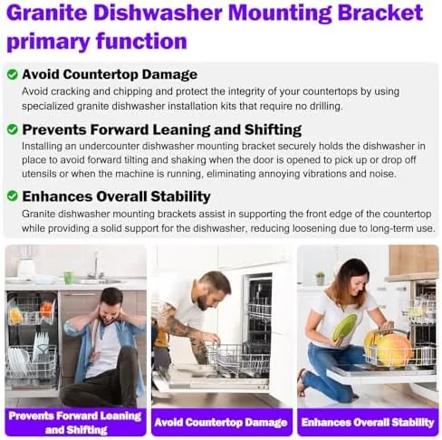 The Granite Dishwasher Mounting for Solid Surface Dishwasher Installation Kit | in real use