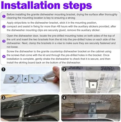The Granite Dishwasher Mounting for Solid Surface Dishwasher Installation Kit | compared in context