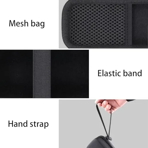 The hard shell case beside a soft pouch and a loose power bank for comparison