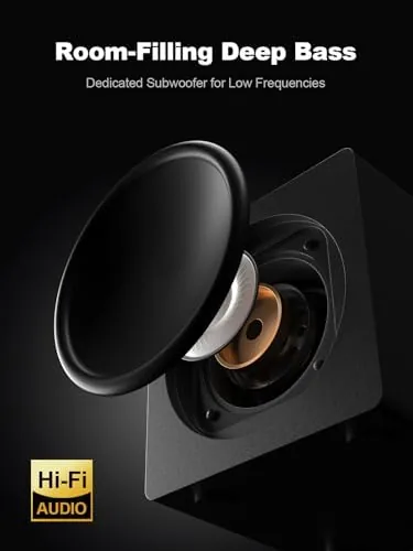 Detail shot of the Bluedee Computer Speakers with Subwoofer, 2.1 PC Speakers, 80W Peak features