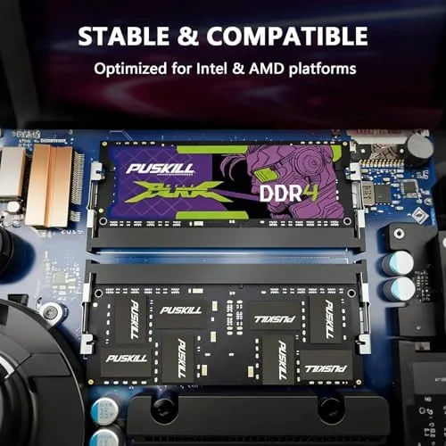 The PUSKILL module beside a 2666MHz stick and a 3600MHz enthusiast kit