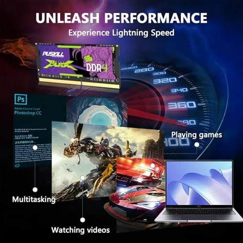 The upgraded laptop running a game with a video stream and multiple apps open