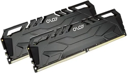 The OLOy Black Owl 16GB memory kit with two 8GB modules on a desk
