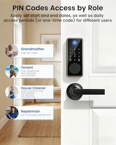 Another view of the Smart Deadbolt Lock, 5-in-1 Keyless Entry Door Lock App Control