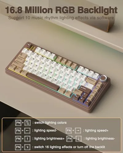 The AULA F75 75% Wireless Mechanical Keyboard, Hot Swappable Creamy Keyboard compared in context