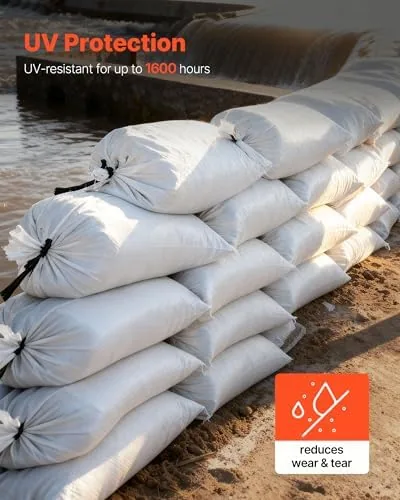 Close look at the VEVOR Heavy Duty Sand Bags, 100 Pack 16" x 26" build quality