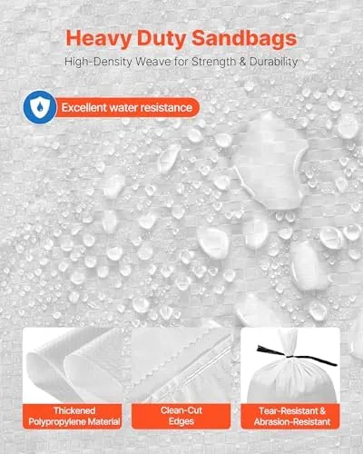 The VEVOR Heavy Duty Sand Bags, 100 Pack 16" x 26" in real use