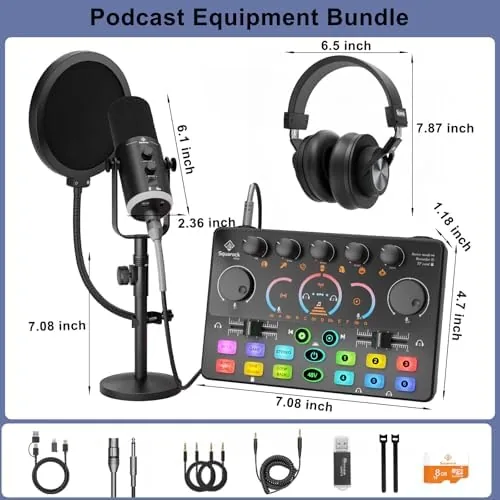 Close look at the Podcast Equipment Bundle, Dynamic XLR/USB Gaming Microphone & Streaming Audio build quality