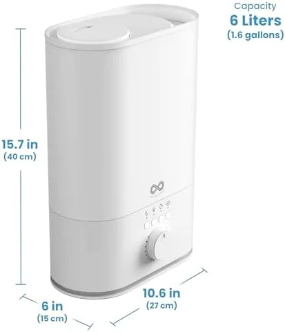 Close look at the Everlasting Comfort 6L Humidifiers for Bedroom, Quiet 50HR Runtime No-Filter build quality
