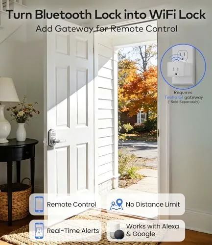 Another view of the TEEHO TE019 Smart Keypad Door Lock with Handle for Front