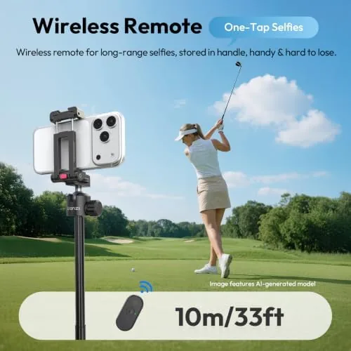 Another view of the ULANZI MT-44B Phone Tripod, 59'' Auto Open Phone Stand Dual