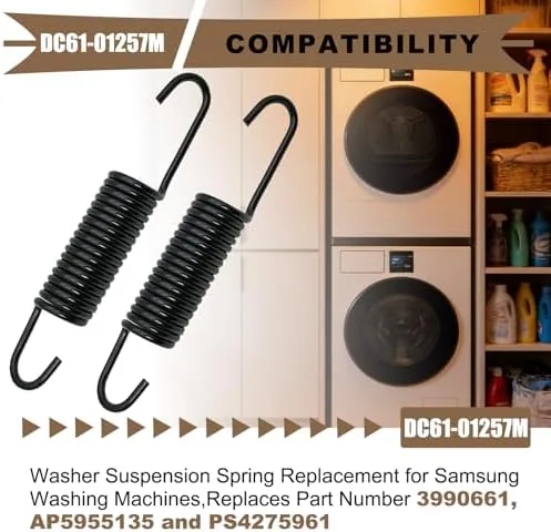 The washer suspension spring，DC61-01257M Washing Machine Suspension Spring, 2-Pack, Replaces AP5955135/3990661/PS4275961 in real use