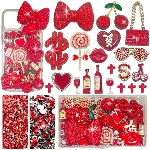 Red Junk Case Charms Kit, Junks Phone Cases With Rhinestone Accessories And Full Diamond Review: Tested and Rated