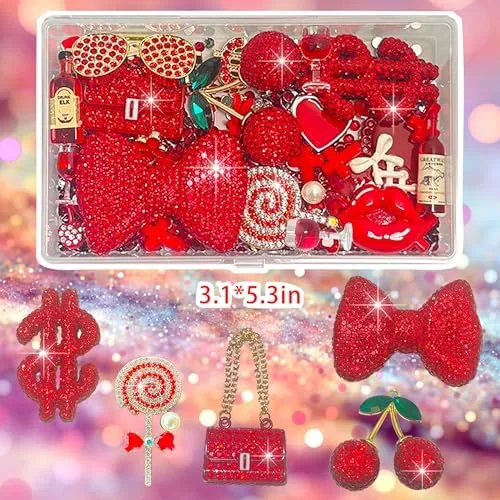 The Red Junk Case Charms Kit, Junks Phone Cases With Rhinestone in real use