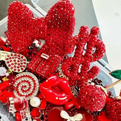 Another view of the Red Junk Case Charms Kit, Junks Phone Cases With Rhinestone