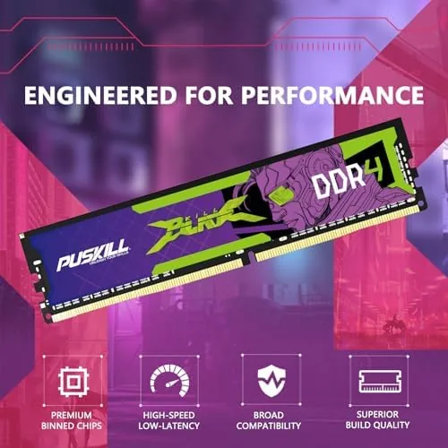 The PUSKILL DDR4 32GB (2x16GB) 3200MHz PC RAM | CL16-18-18-42 | compared in context