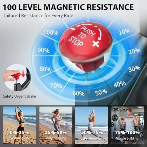Comparison view of the magnetic bike with a friction style bike