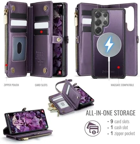 Close look at the Defencase for Galaxy S26 Ultra Case Wallet Compatible with Magsafe build quality