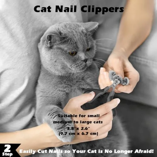 Flea comb running through cat fur near the skin line