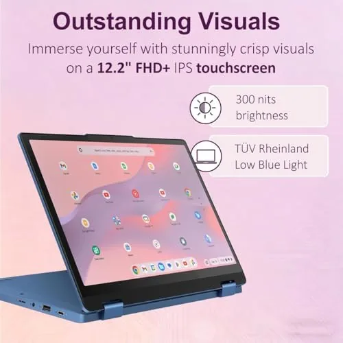 Detail shot of the Lenovo IdeaPad Flex 3i Chromebook 12.2" 2-in-1 Laptop, Intel N100 features