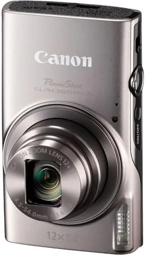Close up of the ELPH 360 HS retracted lens and the pop up flash