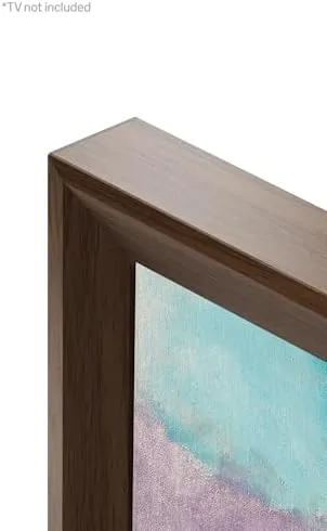 Close up of the walnut finish and mitered corner joint