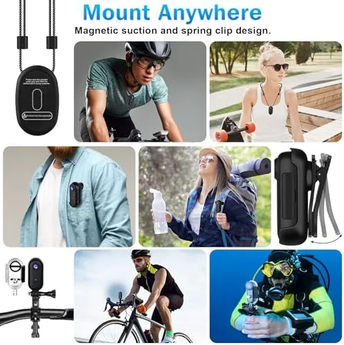 A motorcycle jacket collar with the i3 camera clipped on during a ride