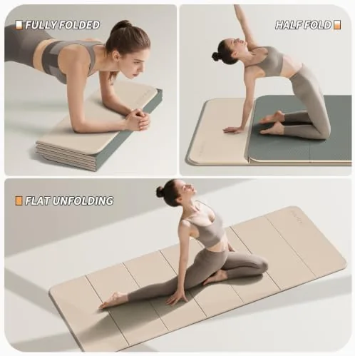 Close look at the PAIDU Foldable Yoga Mat 10MM Thick SGS Certified TPE 75x26" build quality