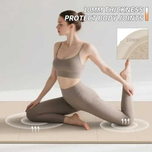 Another view of the PAIDU Foldable Yoga Mat 10MM Thick SGS Certified TPE 75x26"