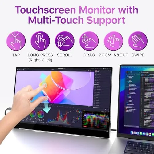 Close look at the cocopar Portable Monitor Touchscreen 15.6 Inch 1080P FHD 90% sRGB build quality