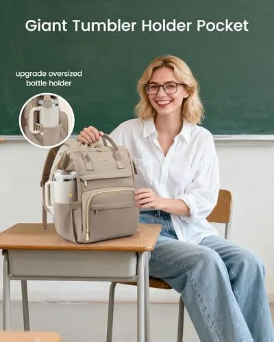 Close look at the LOVEVOOK Laptop Backpack for Women with Giant Tumbler Holder Pocket,17 build quality